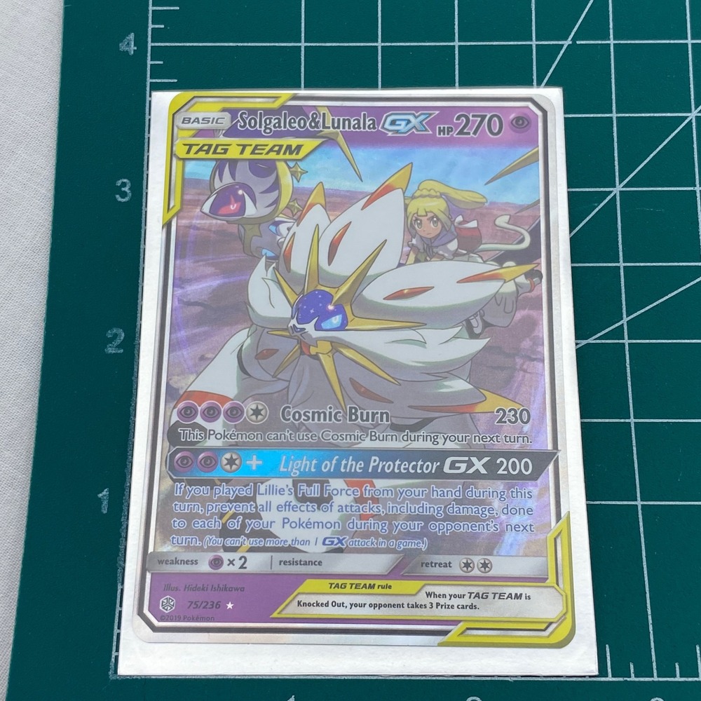Pokemon Solgaleo & Lunala GX 75/236 Cosmic Eclipse Ultra Rare Tag Team Card
